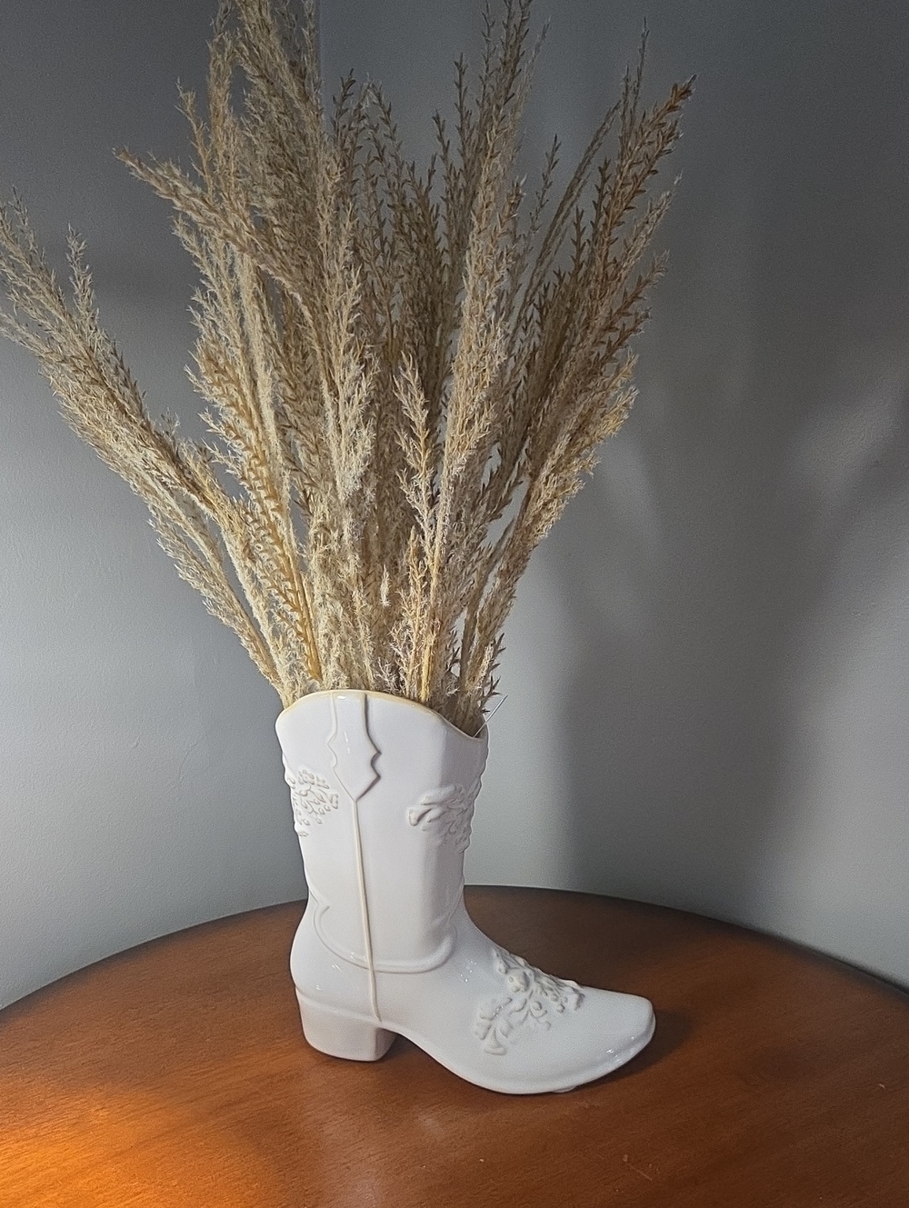 NEW White Women’s Western Boot Vase - Stylish Decorative Shoe